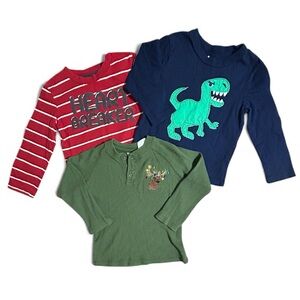 Boys Circo Long Sleeve Dino and Striped Shirt Trio/Garanimals Thermal Shirt 4T